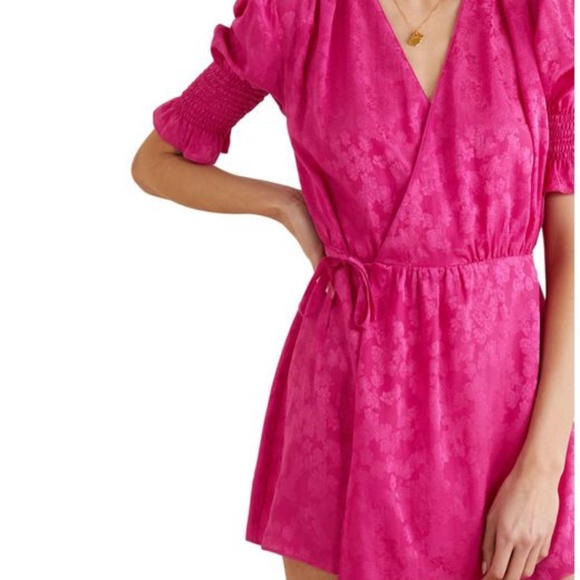 Art Dealer Fuchsia Mini Wrap Dress (M) (NWOT) - Picture 4 of 4